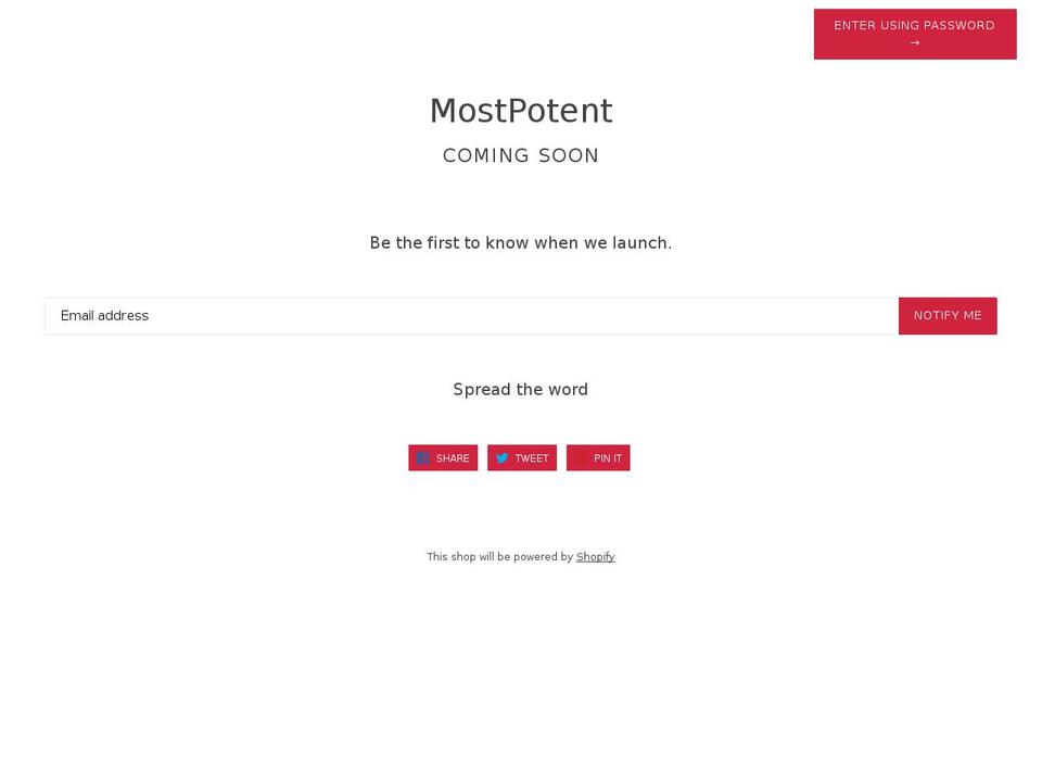 mostpotent.com — Shopify storefront screenshot
