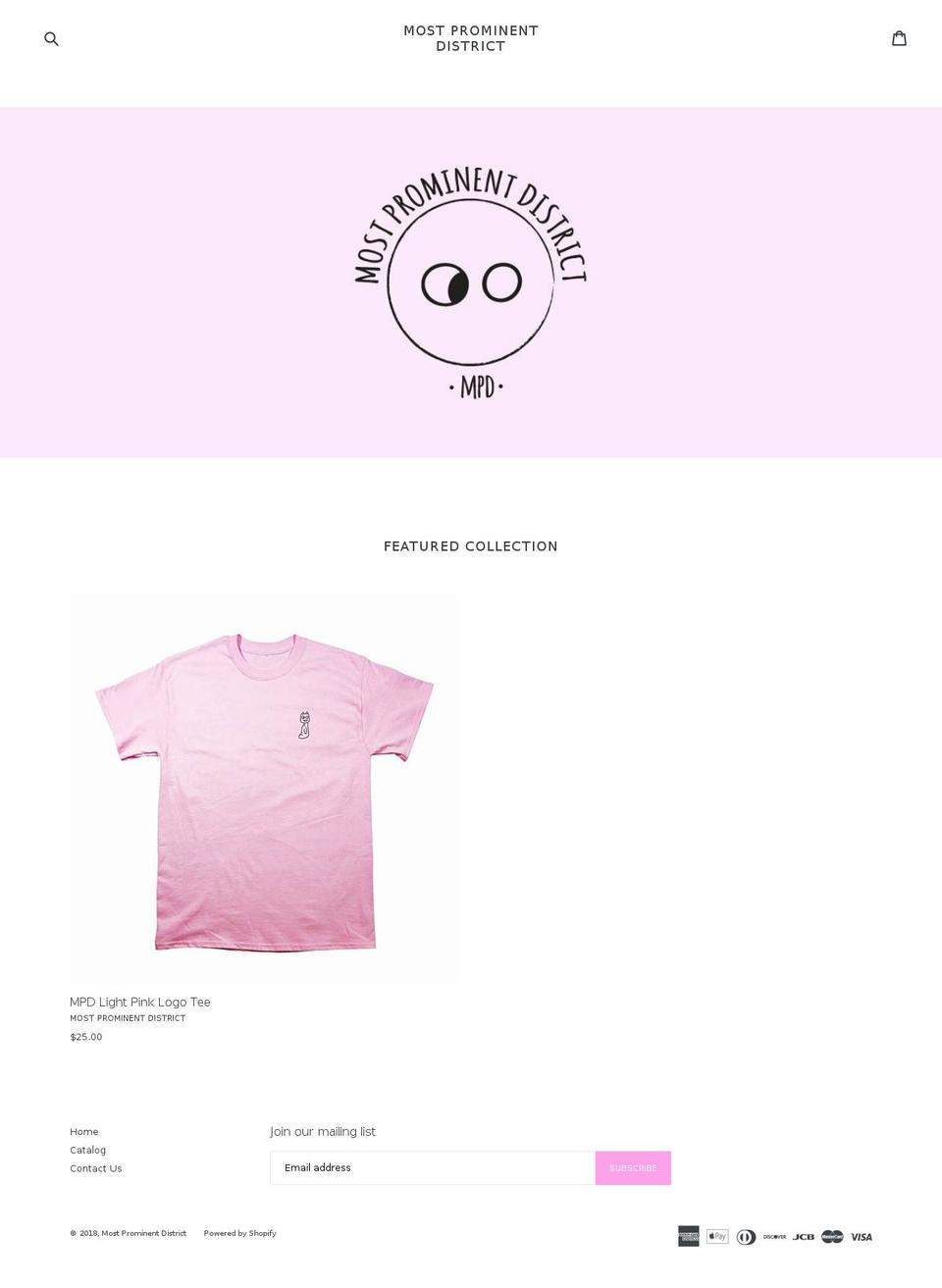 mostprominentdistrict.com shopify website screenshot