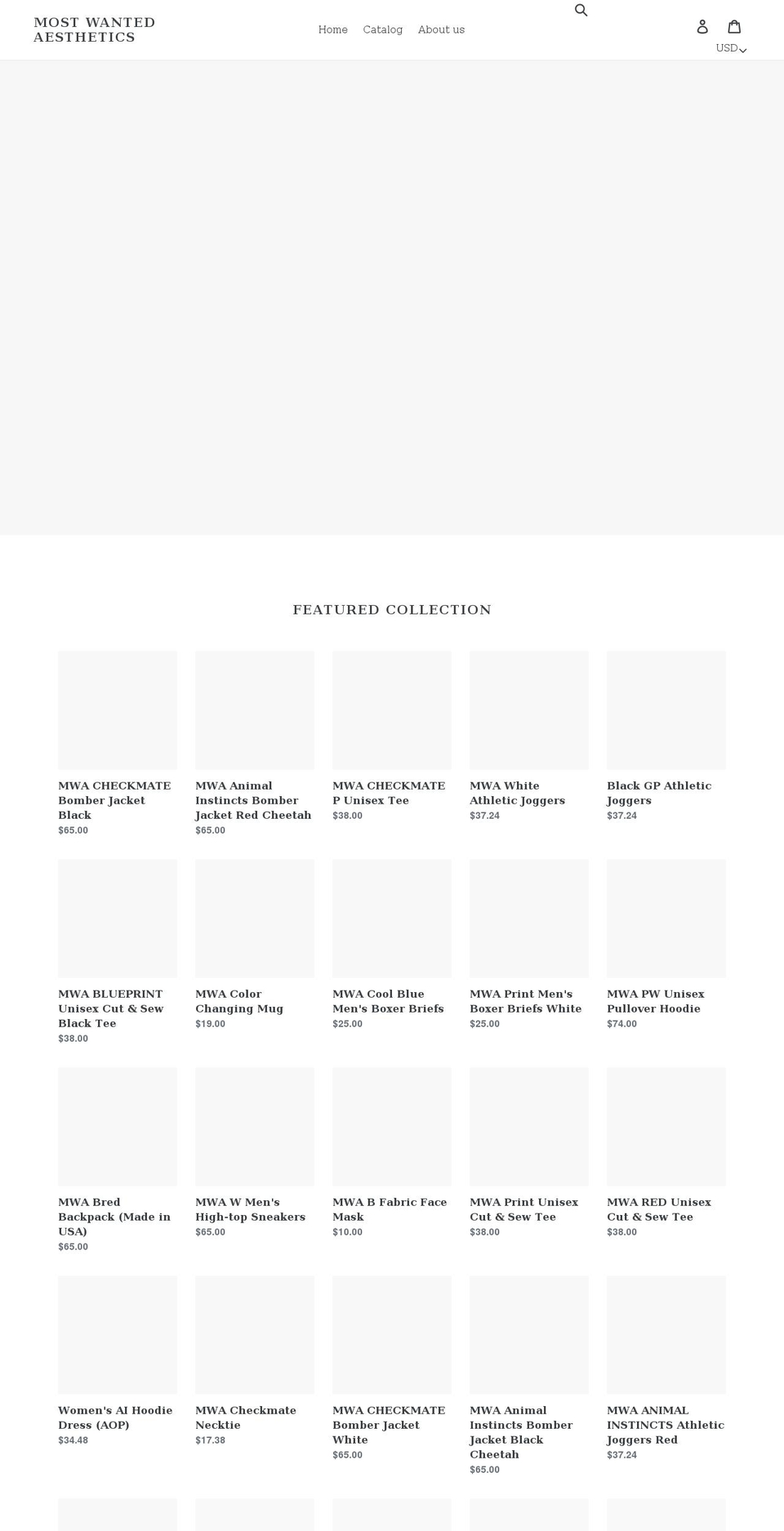 mostwantedaesthetics.com shopify website screenshot