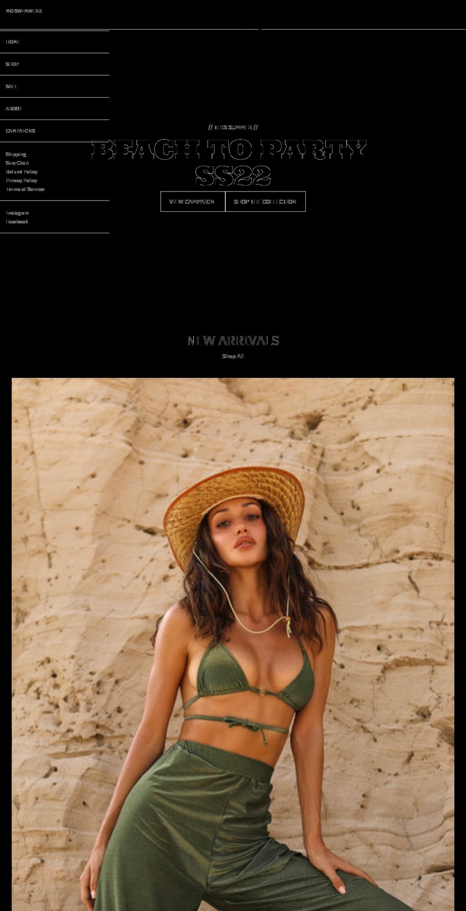 moswimwear.com shopify website screenshot