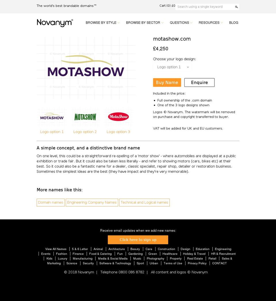 motashow.com — Shopify storefront screenshot
