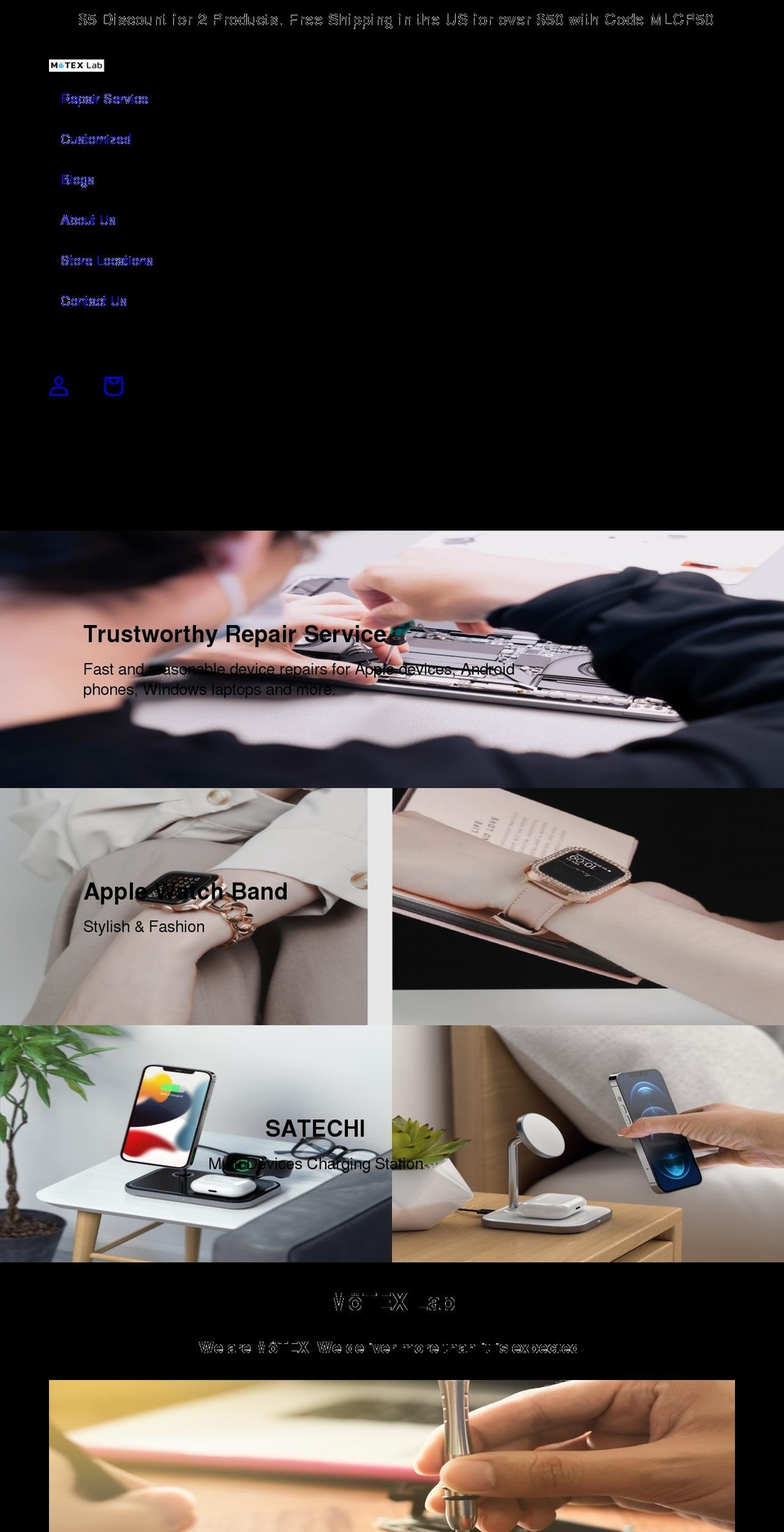 motexlab.com shopify website screenshot
