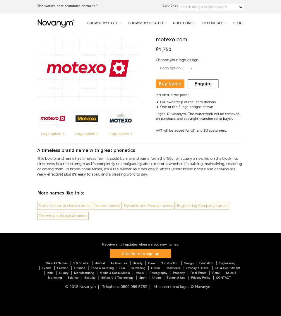 motexo.com — Shopify storefront screenshot