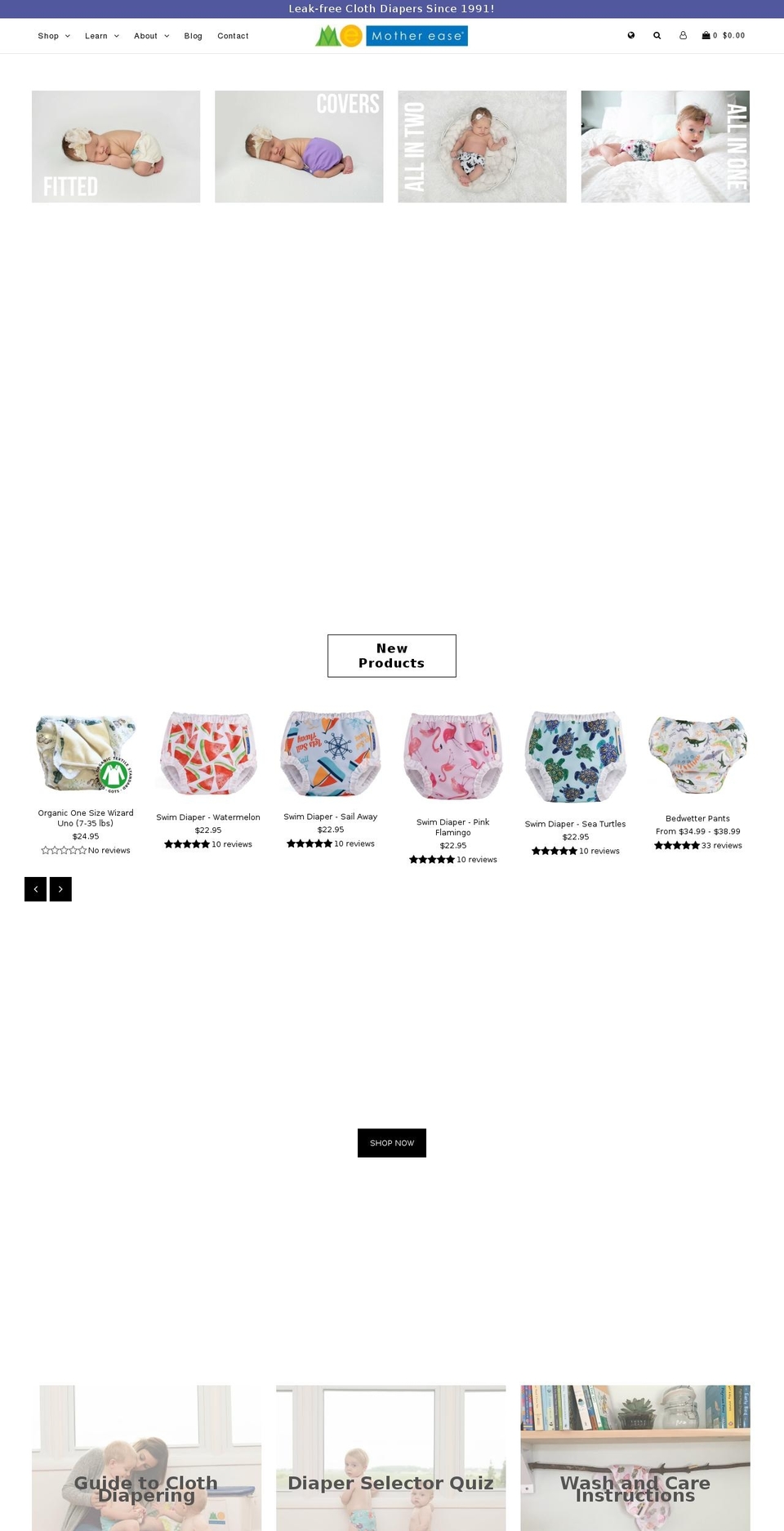 mother-ease.com shopify website screenshot