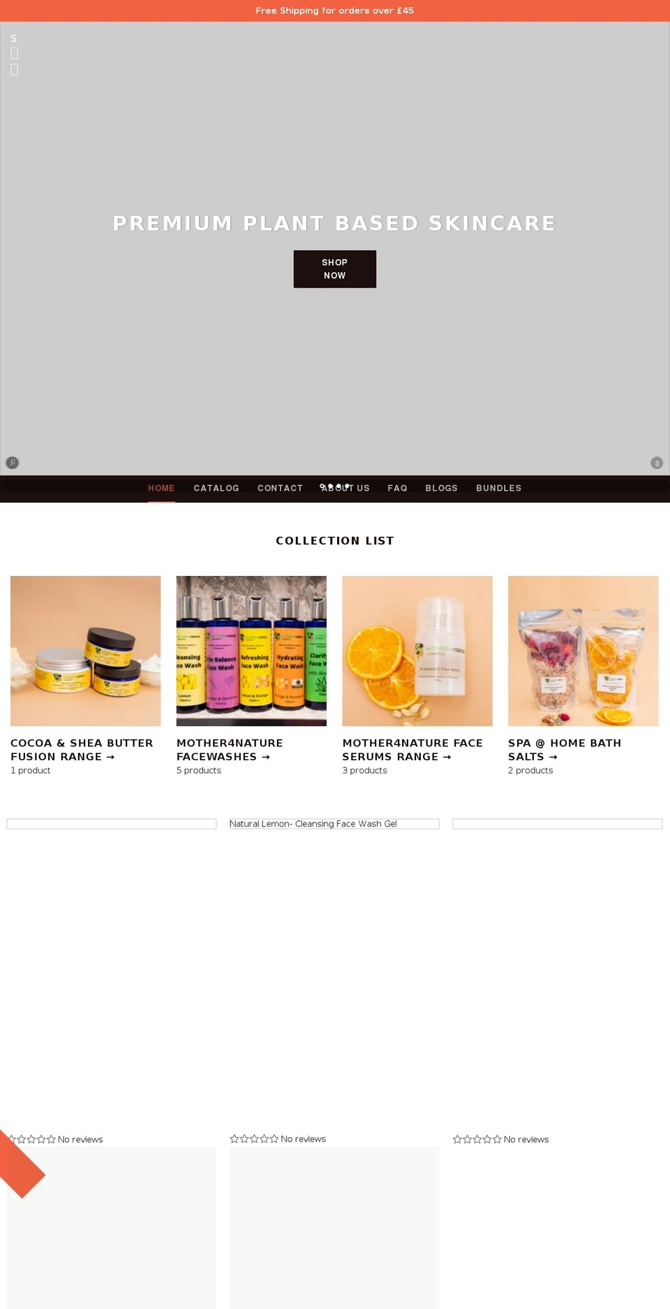 mother4nature.com shopify website screenshot