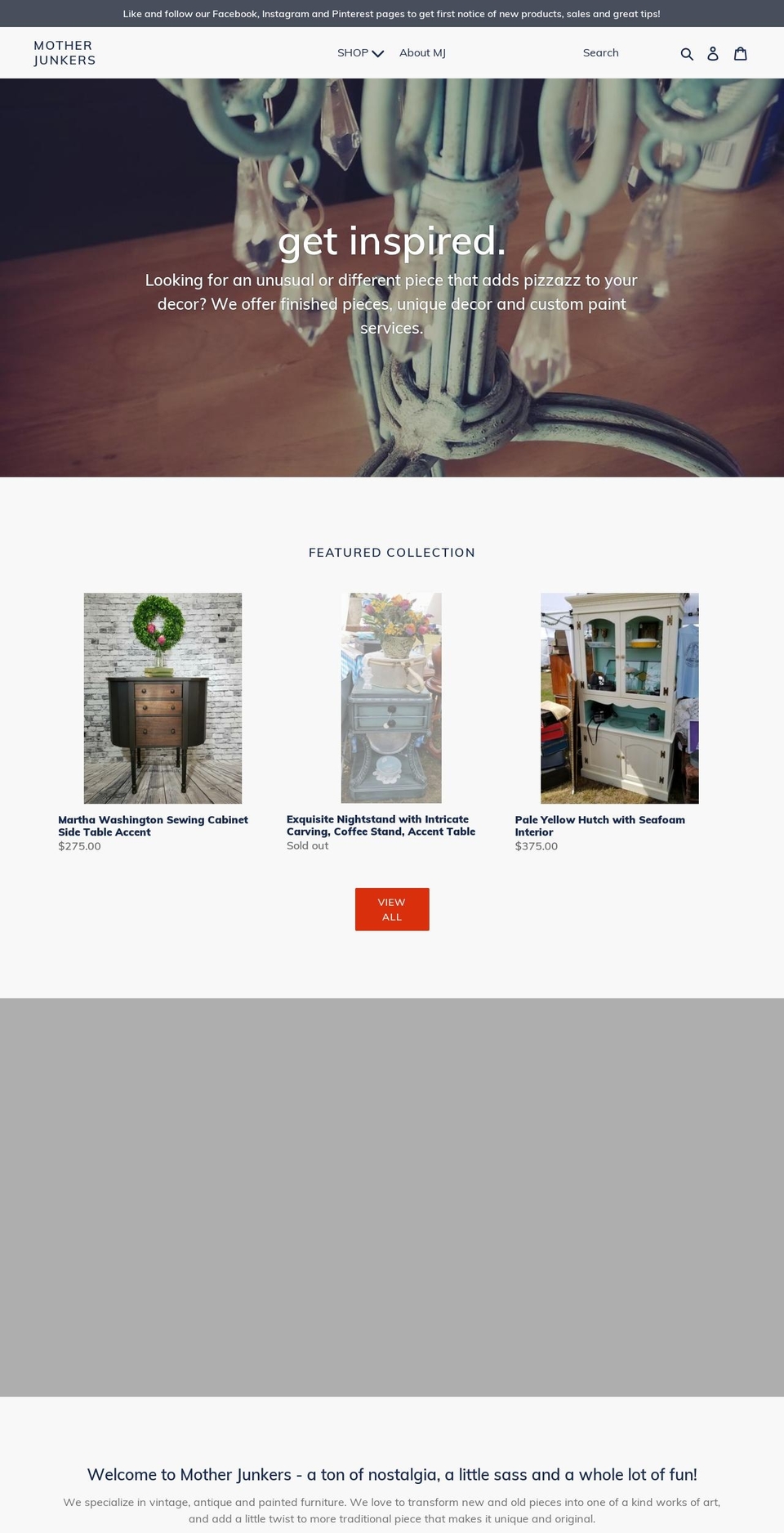 motherjunkersmaine.com shopify website screenshot