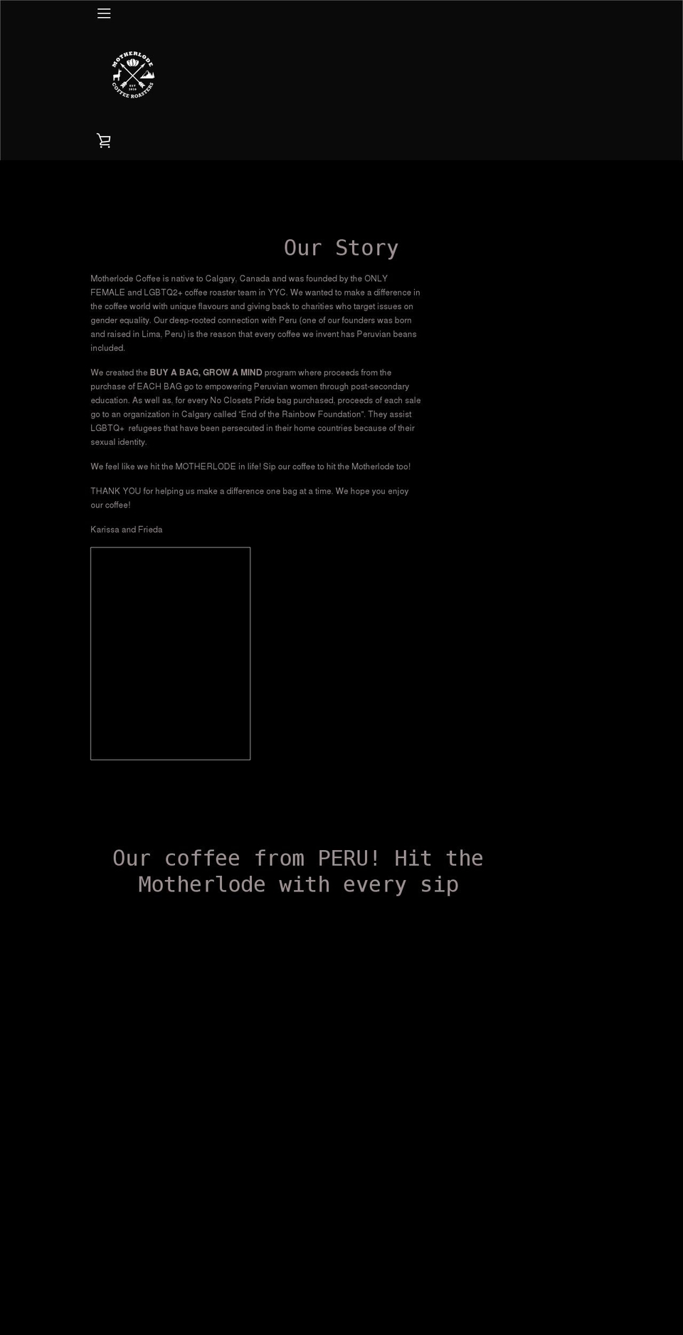 motherlodecoffee.ca shopify website screenshot
