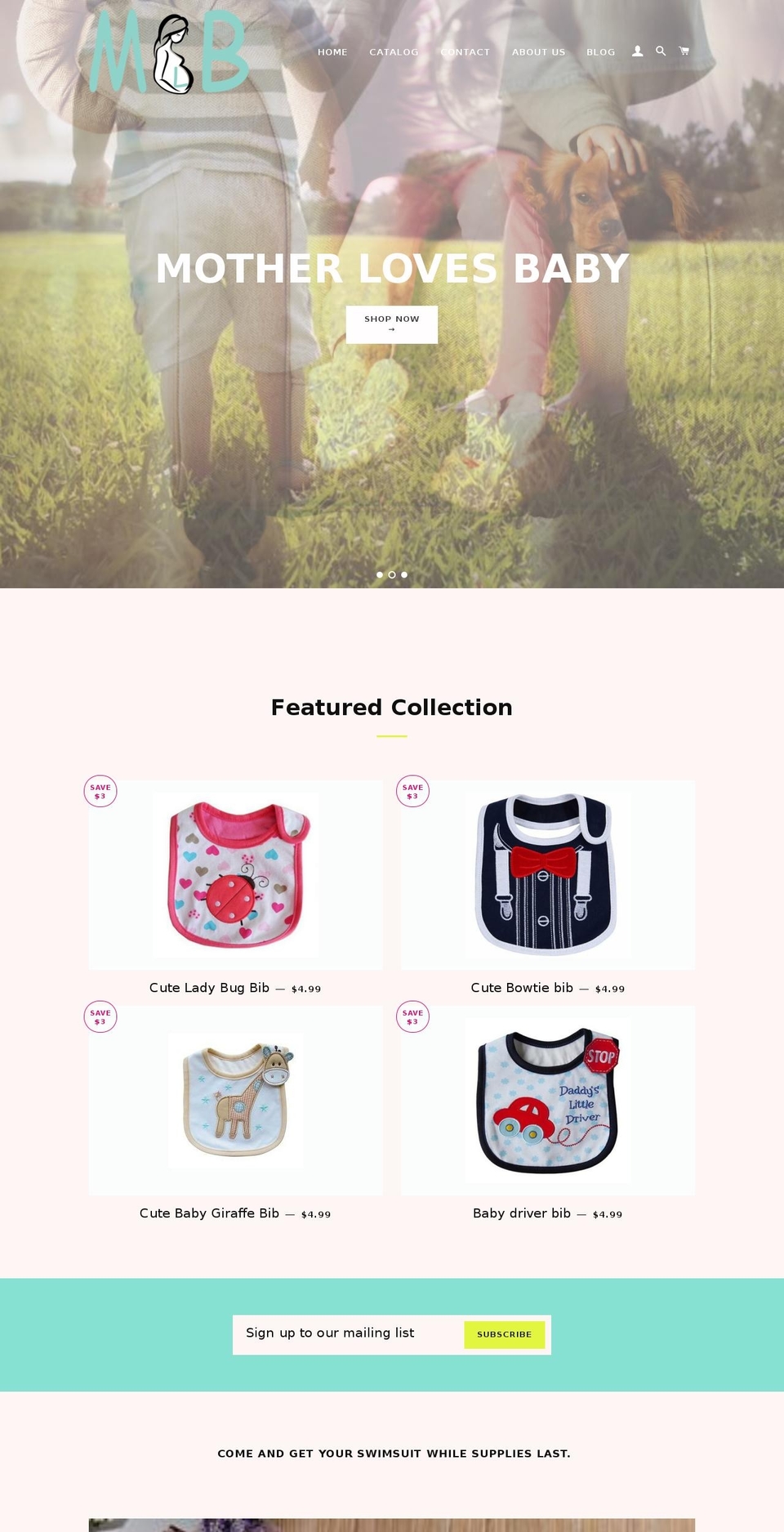 motherlovesbaby.com — Shopify storefront screenshot