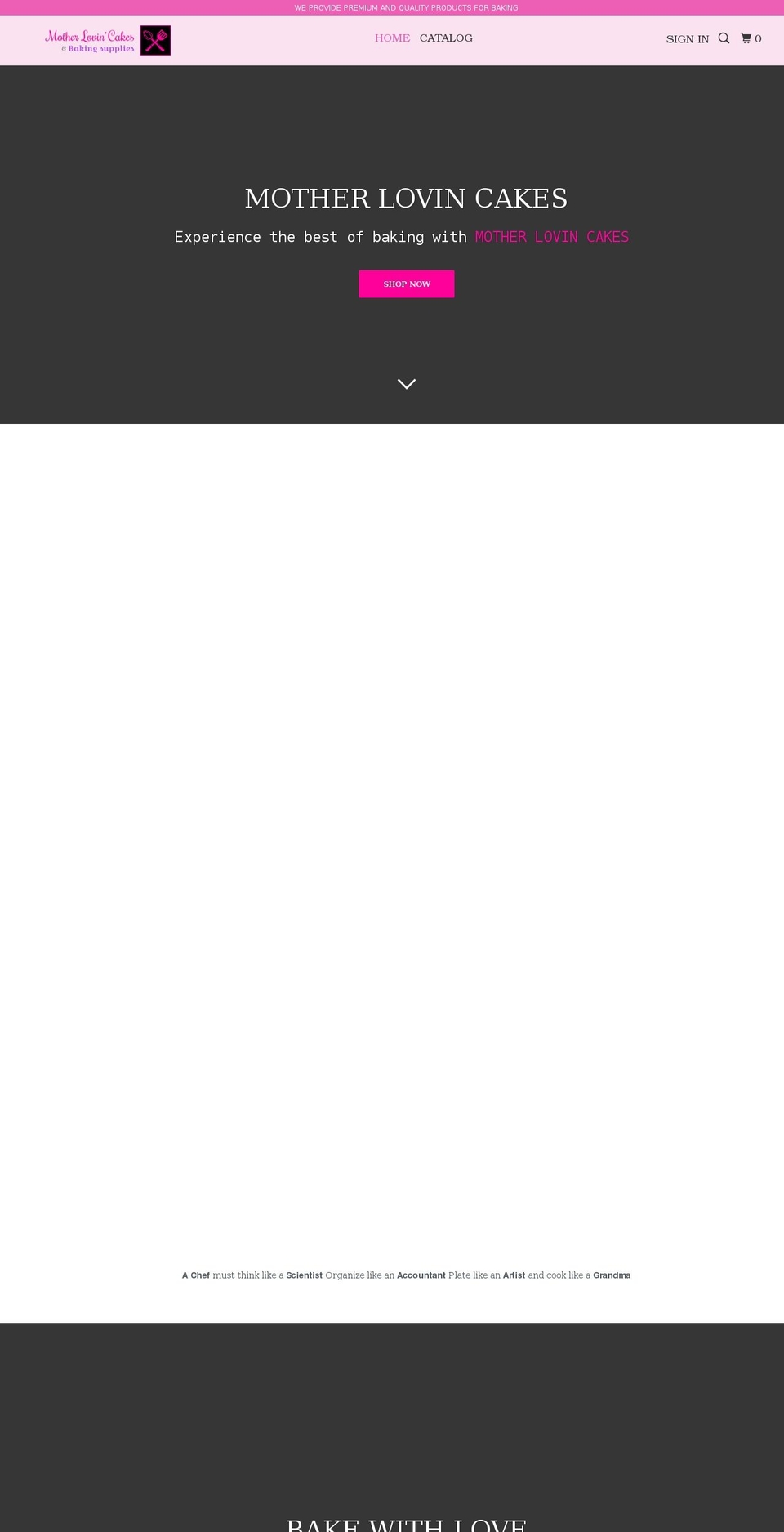 motherlovincakes.com shopify website screenshot