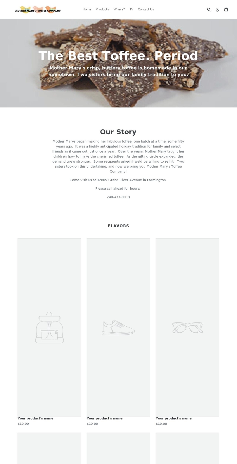 mothermarystoffee.com — Shopify storefront screenshot