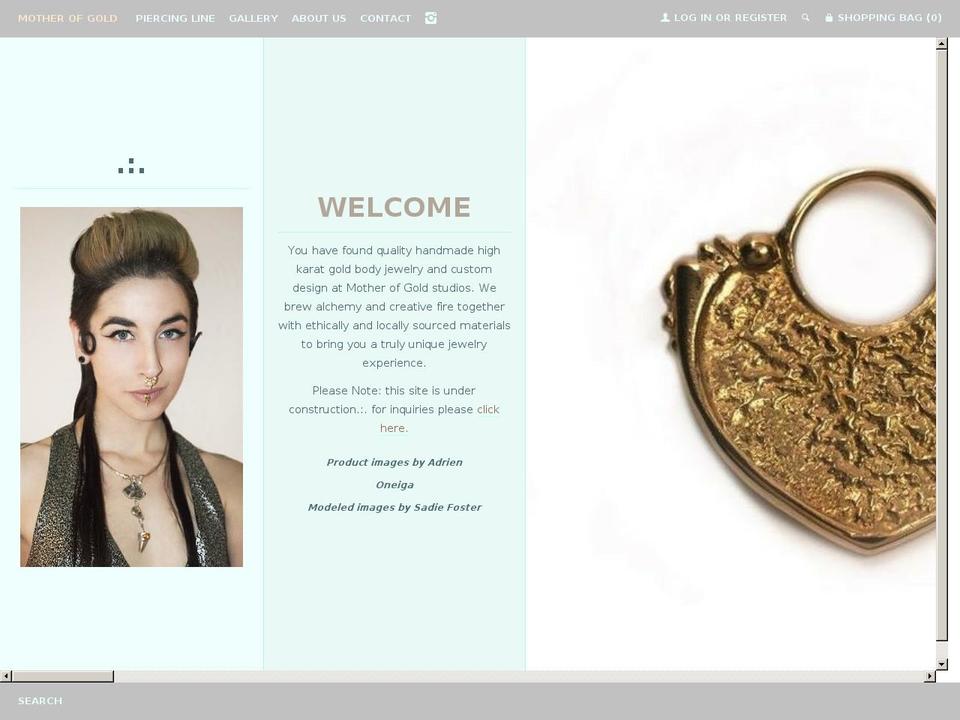 motherofgold.com shopify website screenshot