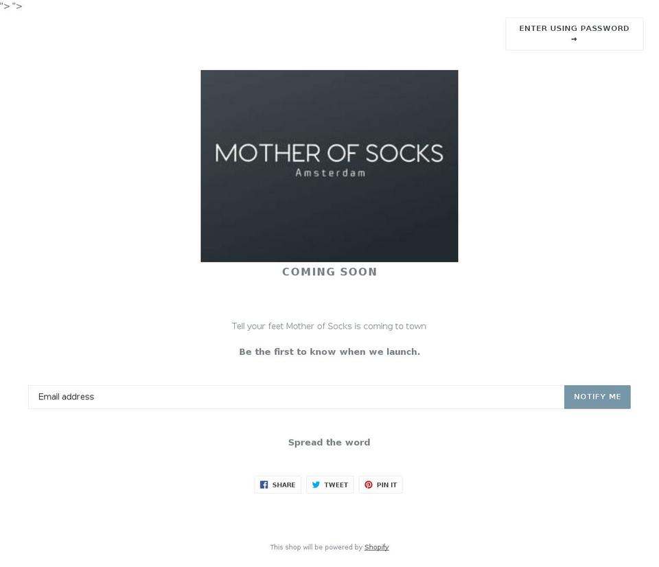 motherofsocks.com shopify website screenshot