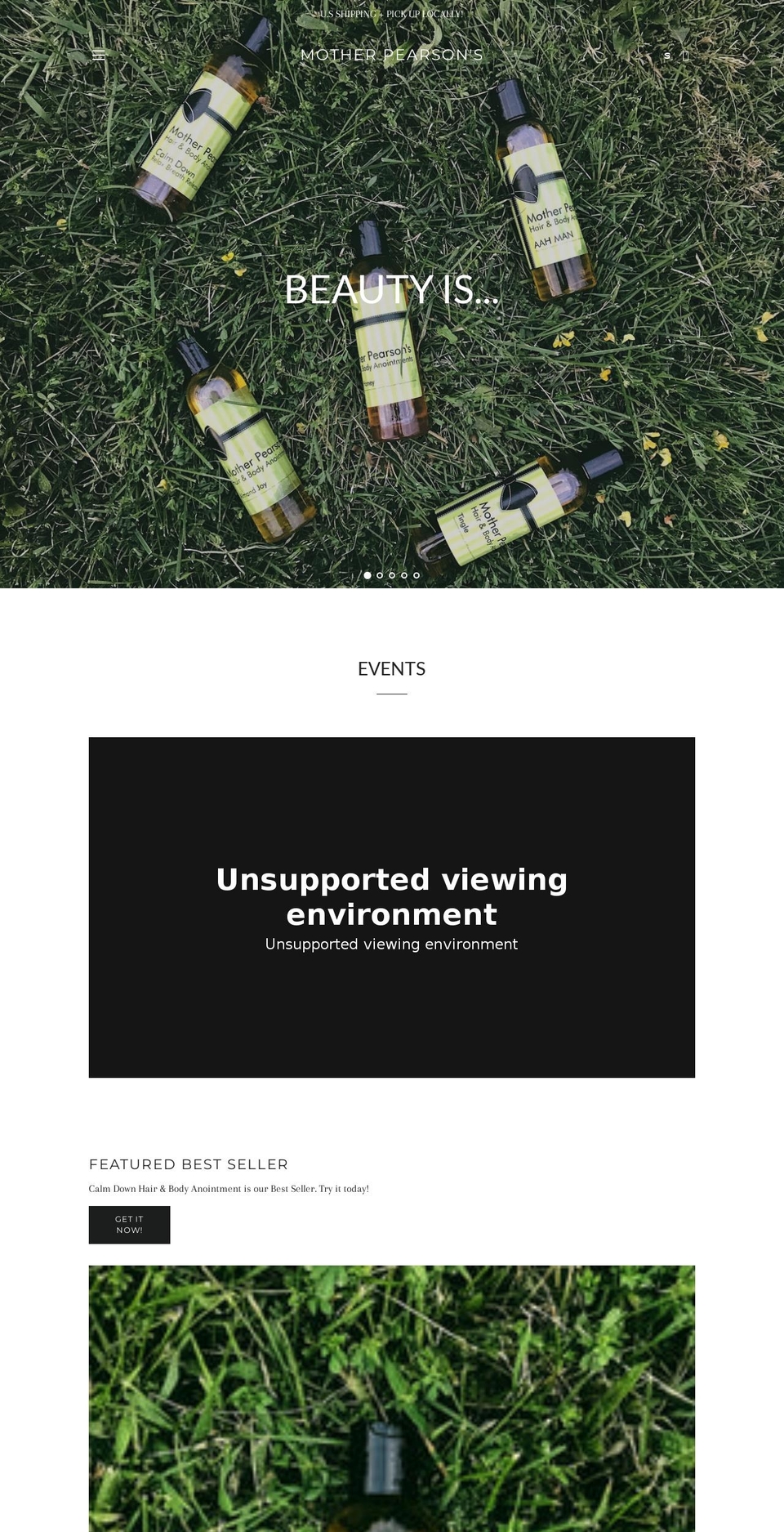 motherpearsons.com shopify website screenshot