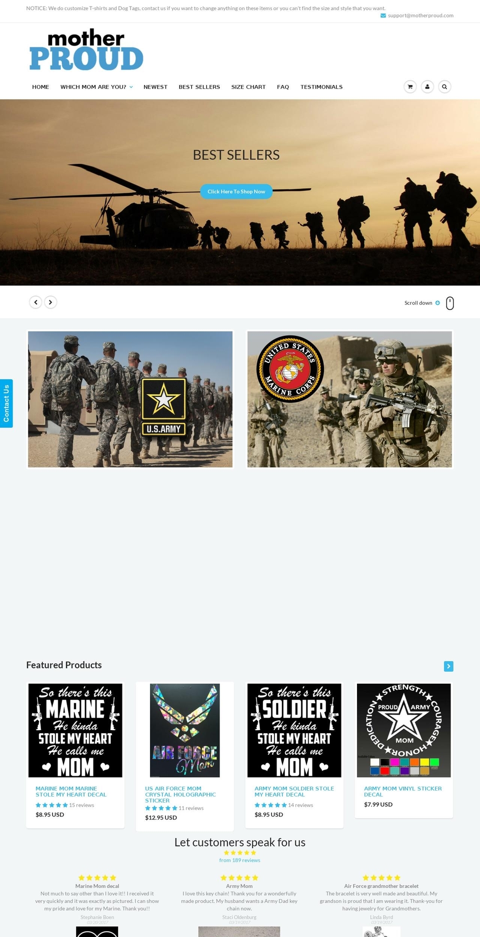 motherproud.com shopify website screenshot