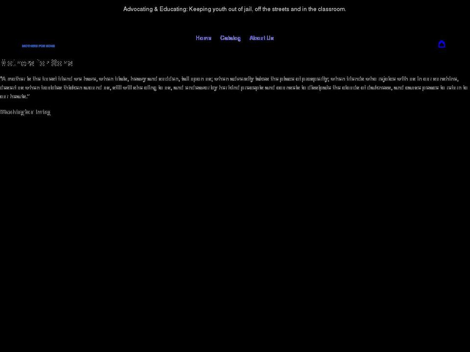 mothersforsons.org shopify website screenshot