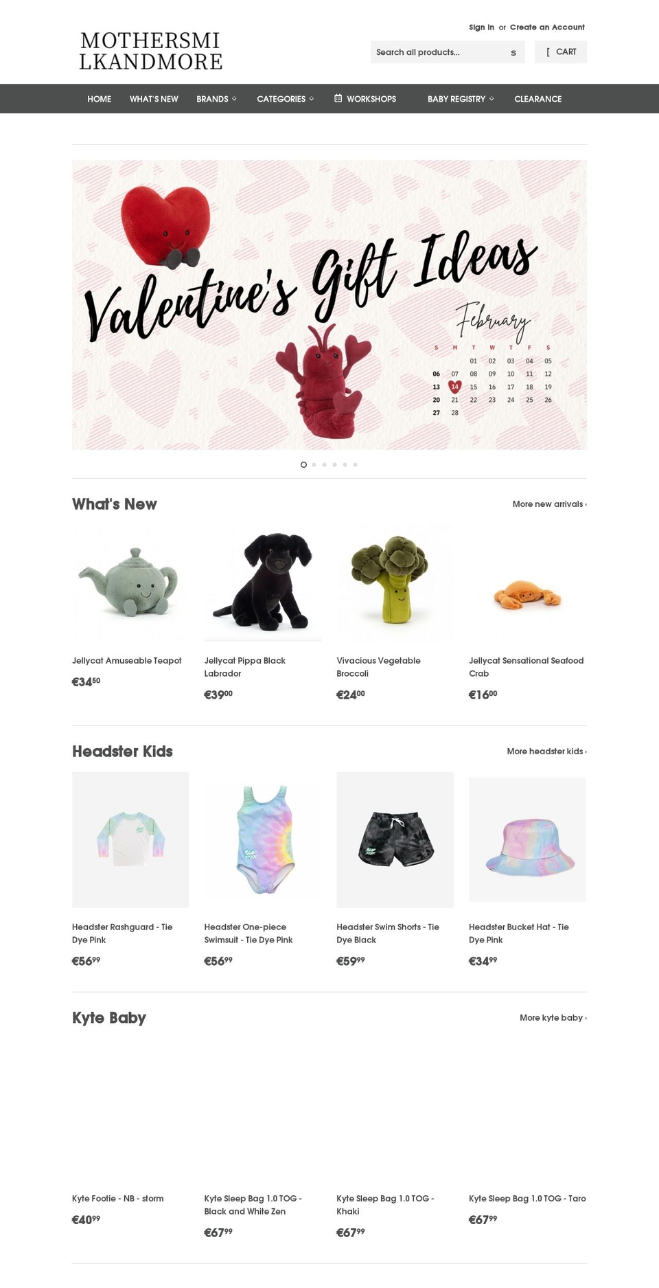 mothersmilkandmore.com shopify website screenshot