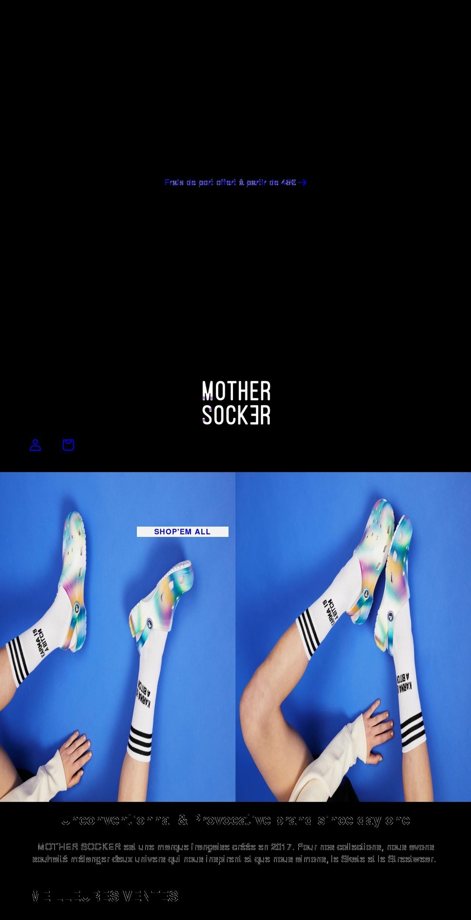 mothersocker.fr shopify website screenshot