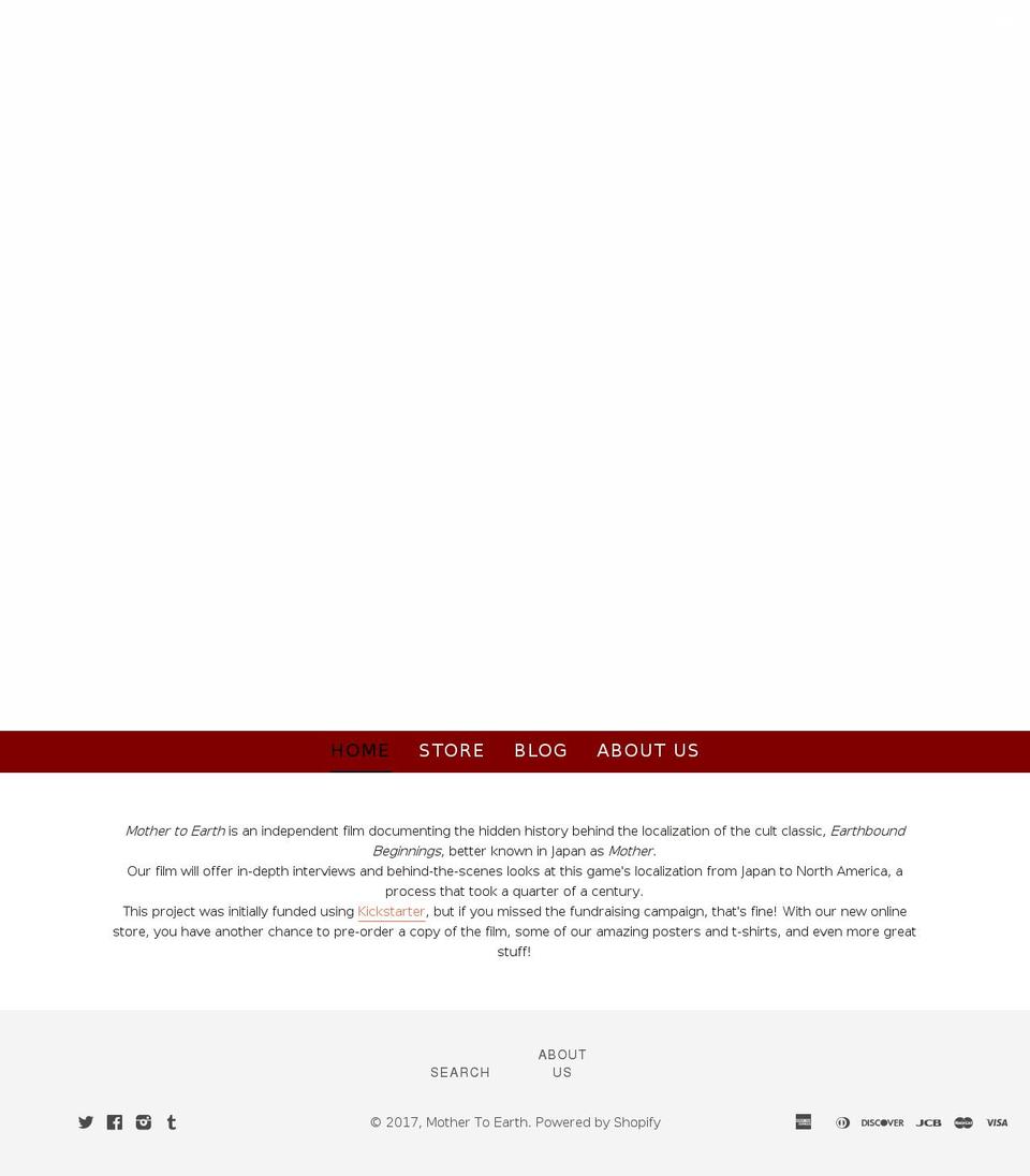 mothertoearth.com shopify website screenshot