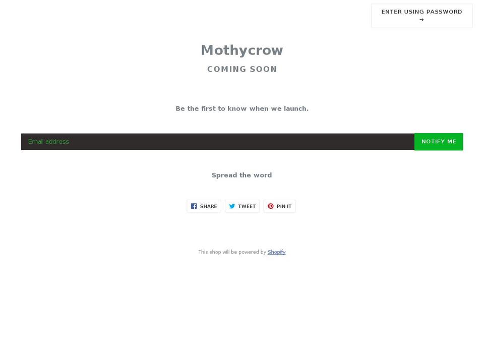 mothycrow.com shopify website screenshot