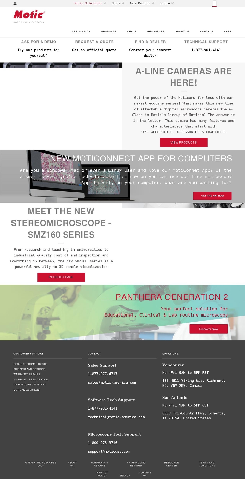 motic-microscopes.myshopify.com shopify website screenshot