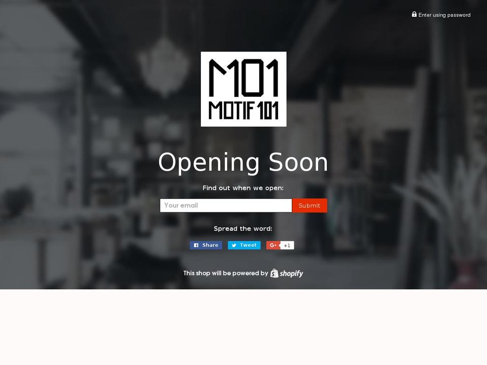 motif101.com shopify website screenshot