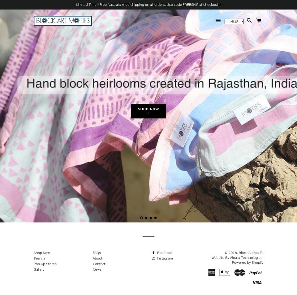 motifsbymamta.com — Shopify storefront screenshot