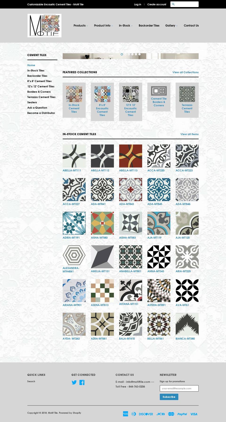 motiftile.com shopify website screenshot