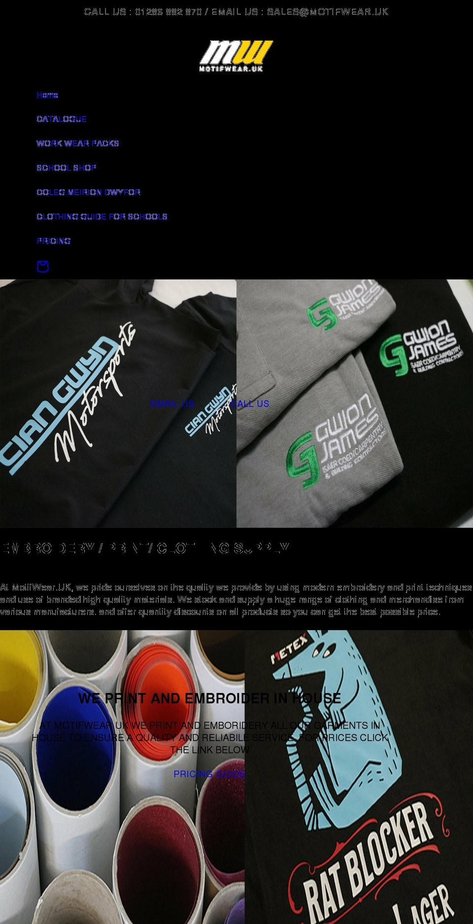 motifwear.uk shopify website screenshot