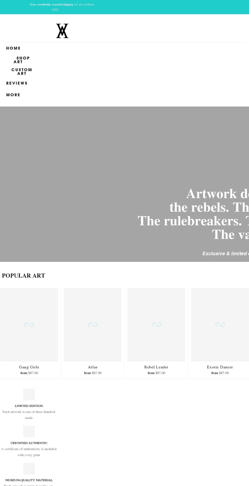motiivart.com — Shopify storefront screenshot