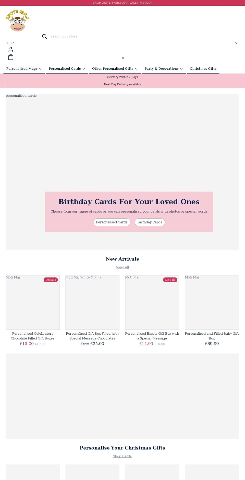 motimaj.co.uk shopify website screenshot