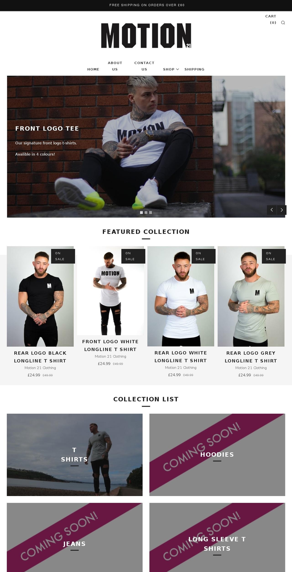 motion21clothing.com — Shopify storefront screenshot