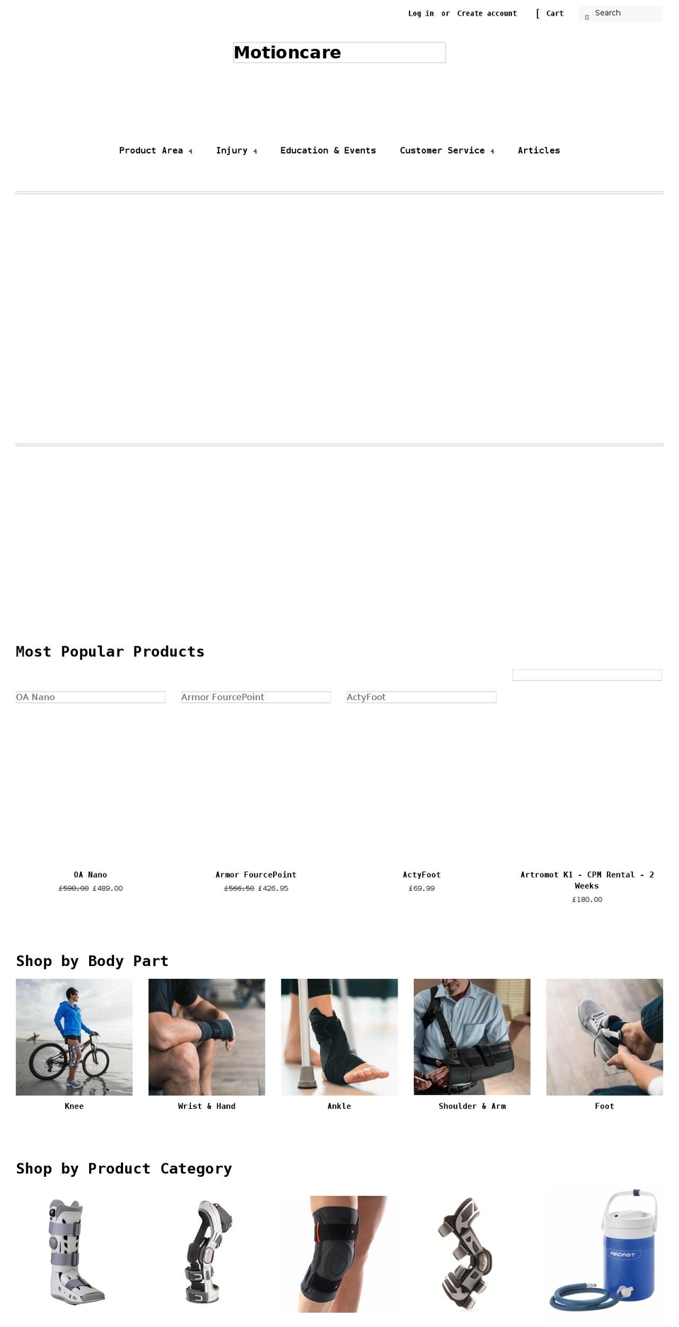 motioncare360.com shopify website screenshot