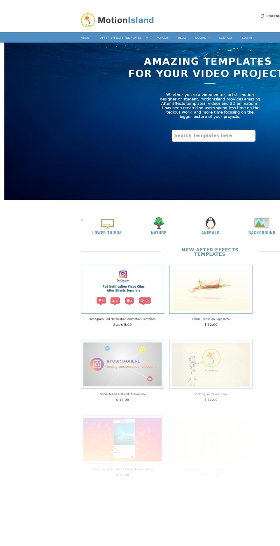motionisland.com shopify website screenshot