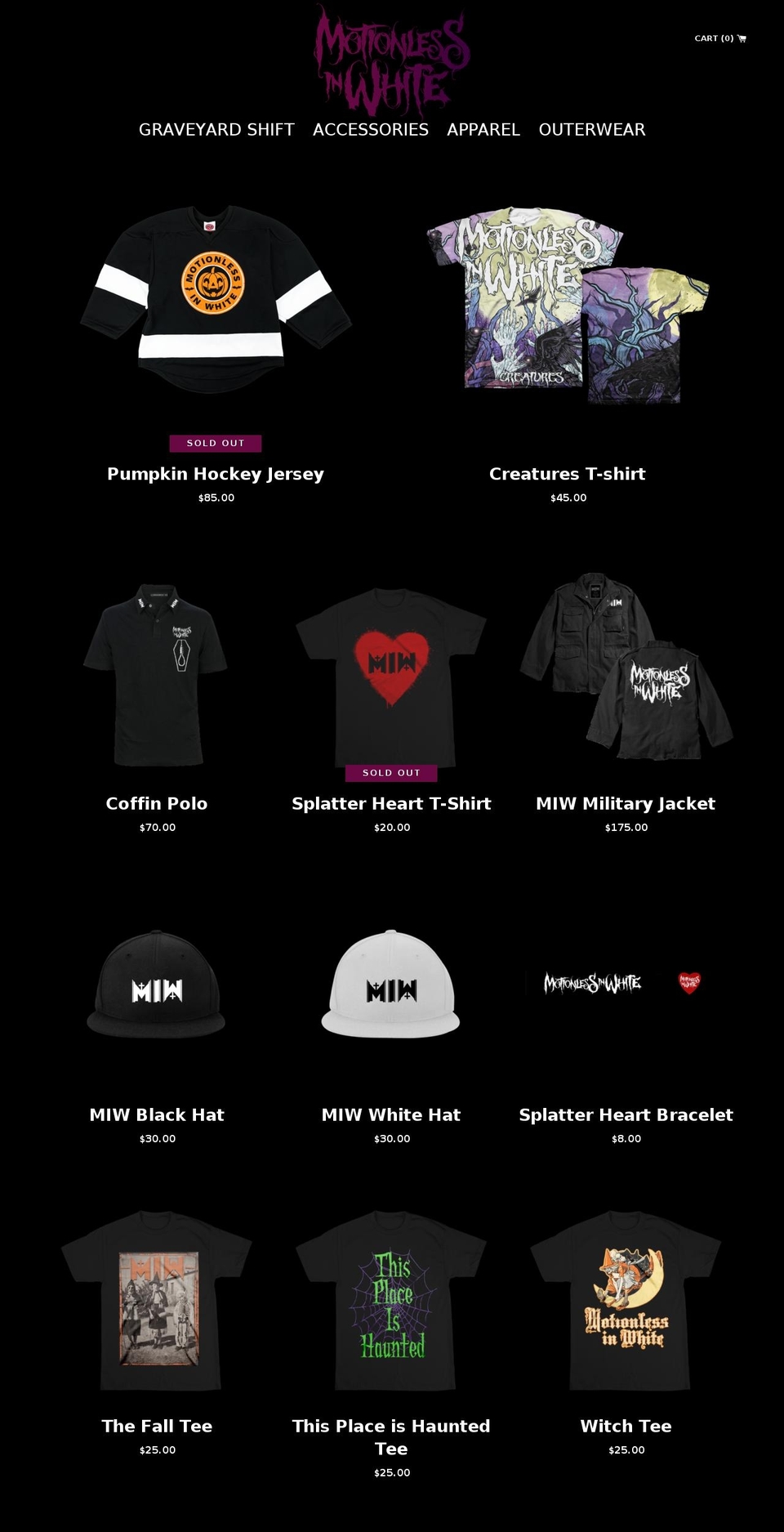 motionlessinwhiteshop.com shopify website screenshot