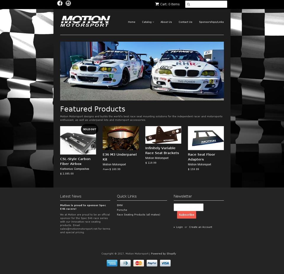 motionmotorsport.net shopify website screenshot