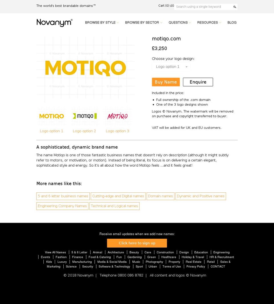 motiqo.com — Shopify storefront screenshot