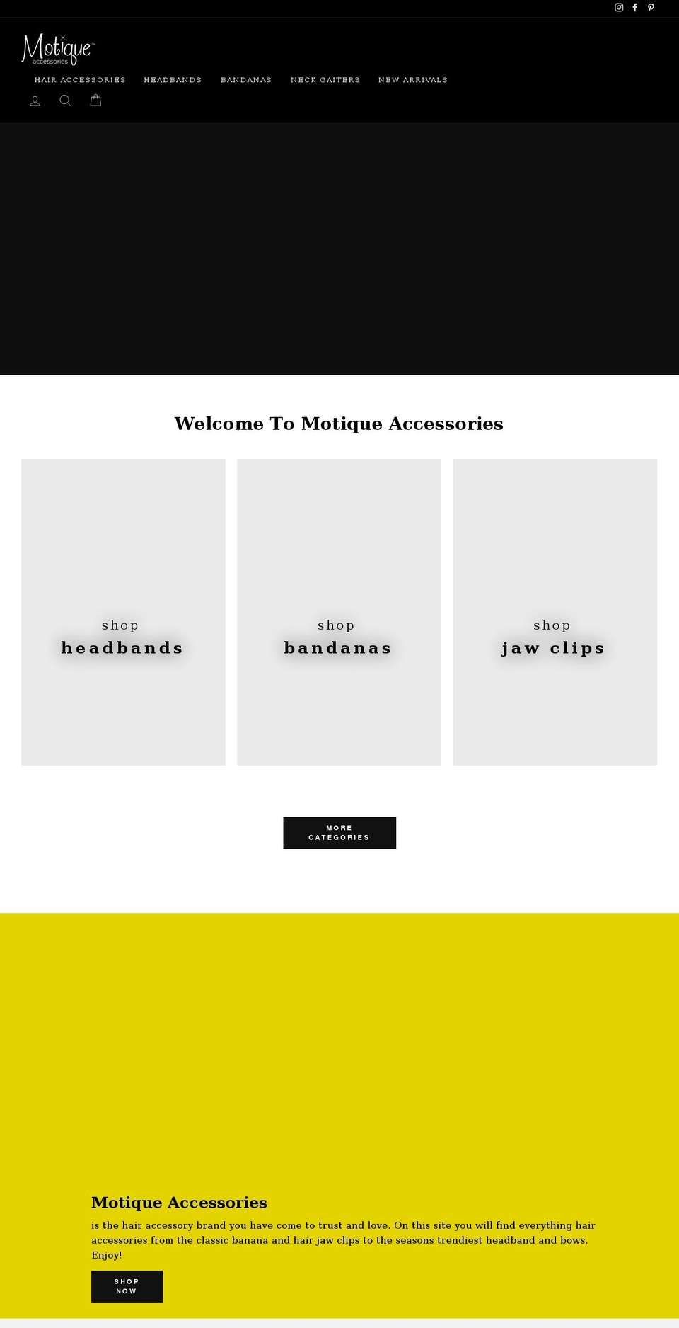 motiqueaccessories.com shopify website screenshot