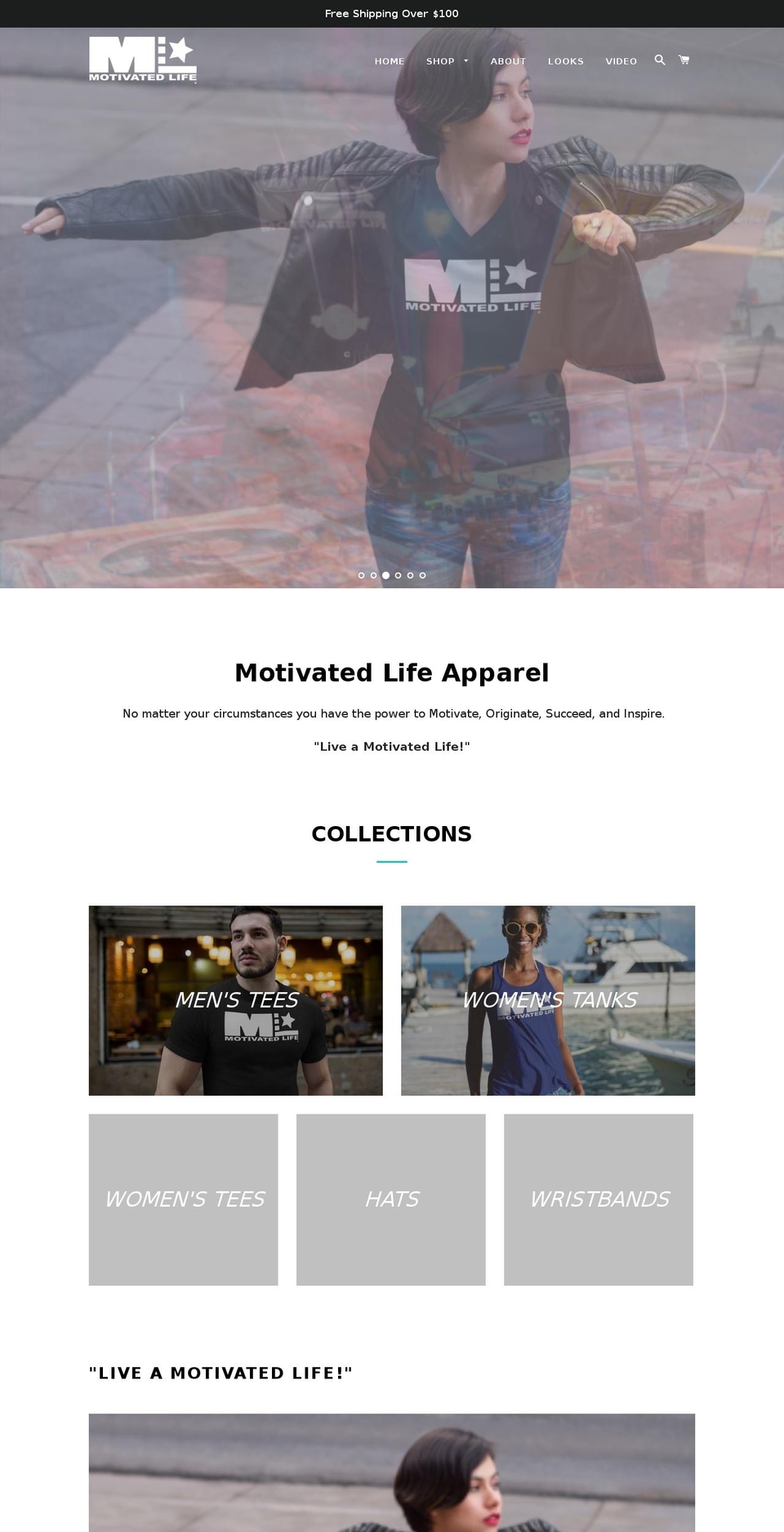 motivatedlifeapparel.com — Shopify storefront screenshot