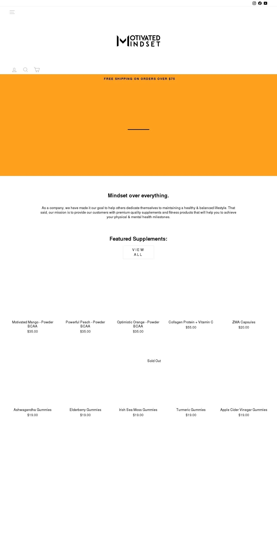 motivatedmindset.com shopify website screenshot