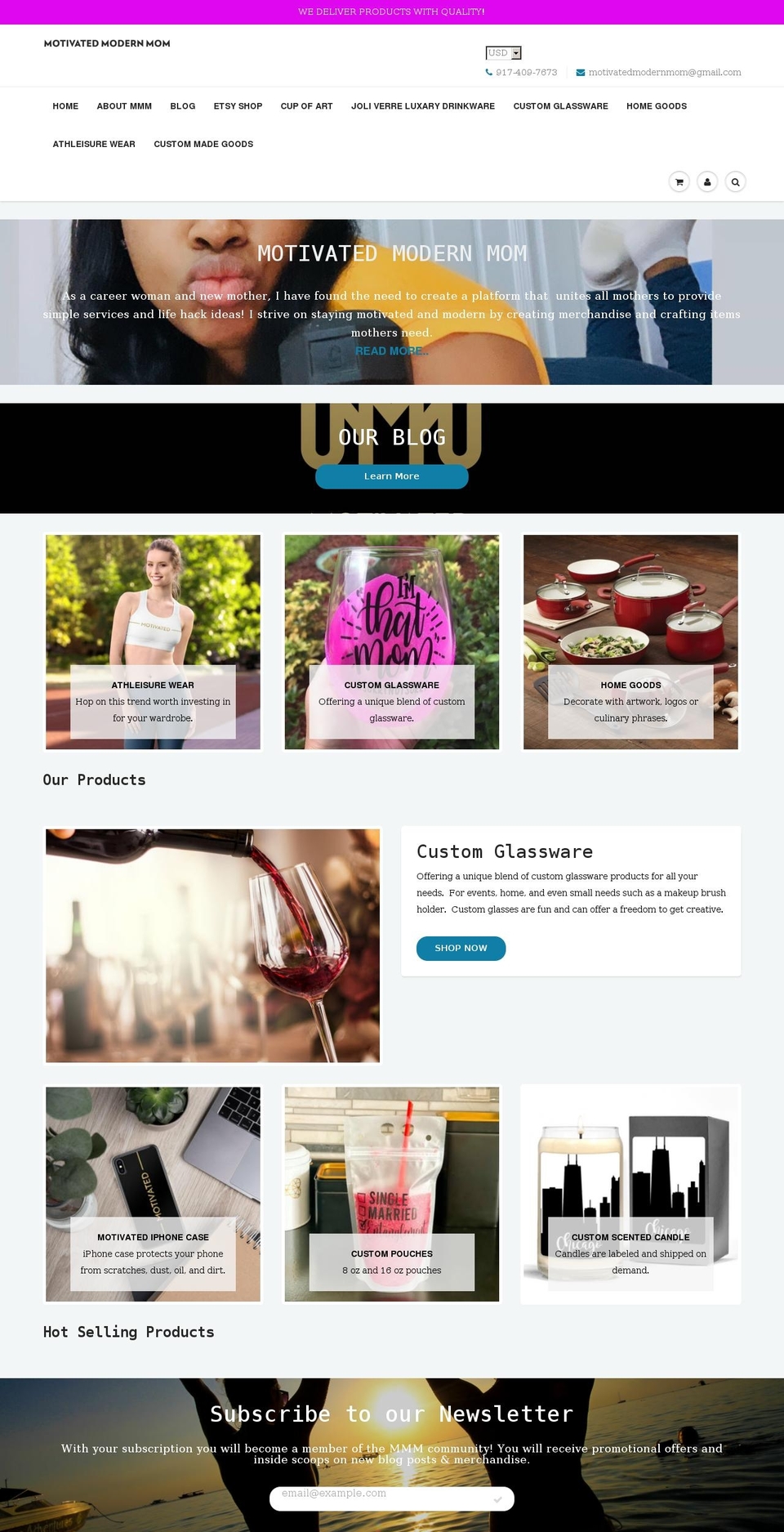 motivatedmodernmom.com shopify website screenshot