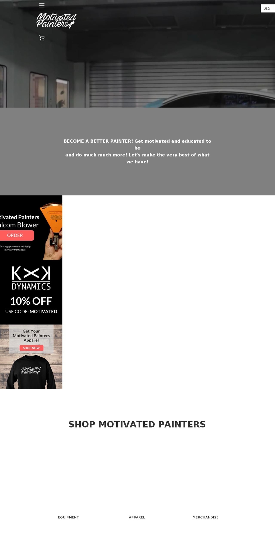 motivatedpainters.com shopify website screenshot