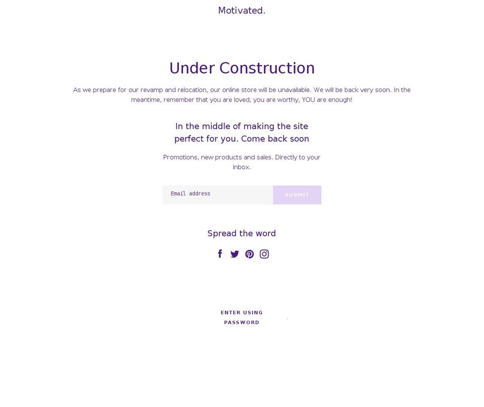 motivatedperiod.com shopify website screenshot