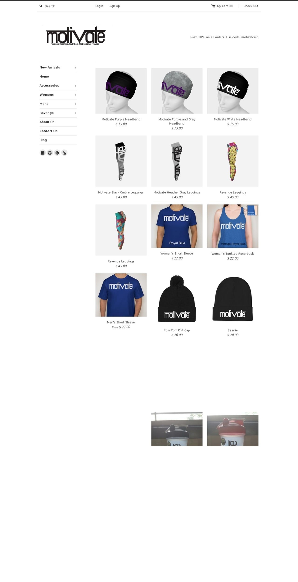 motivatefitwear.com shopify website screenshot