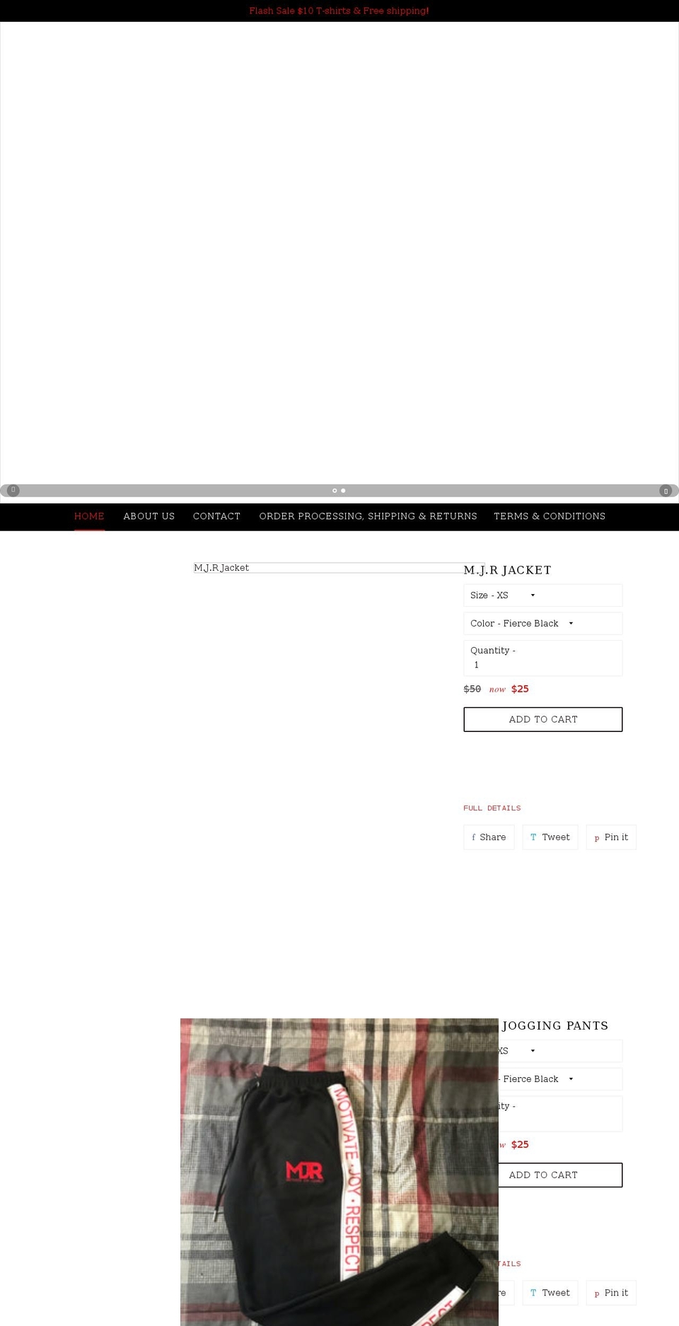 motivatejoyrespect.com shopify website screenshot