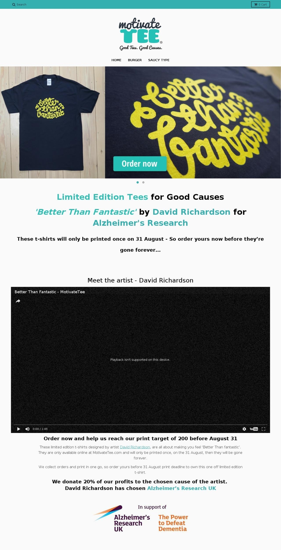 motivatetee.com shopify website screenshot