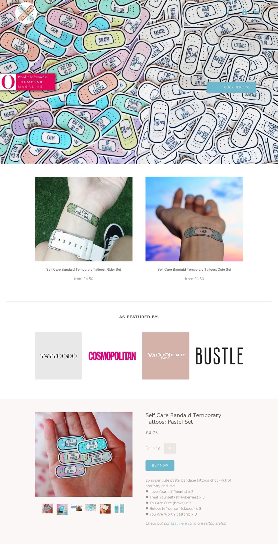 motivationaltattoos.com shopify website screenshot