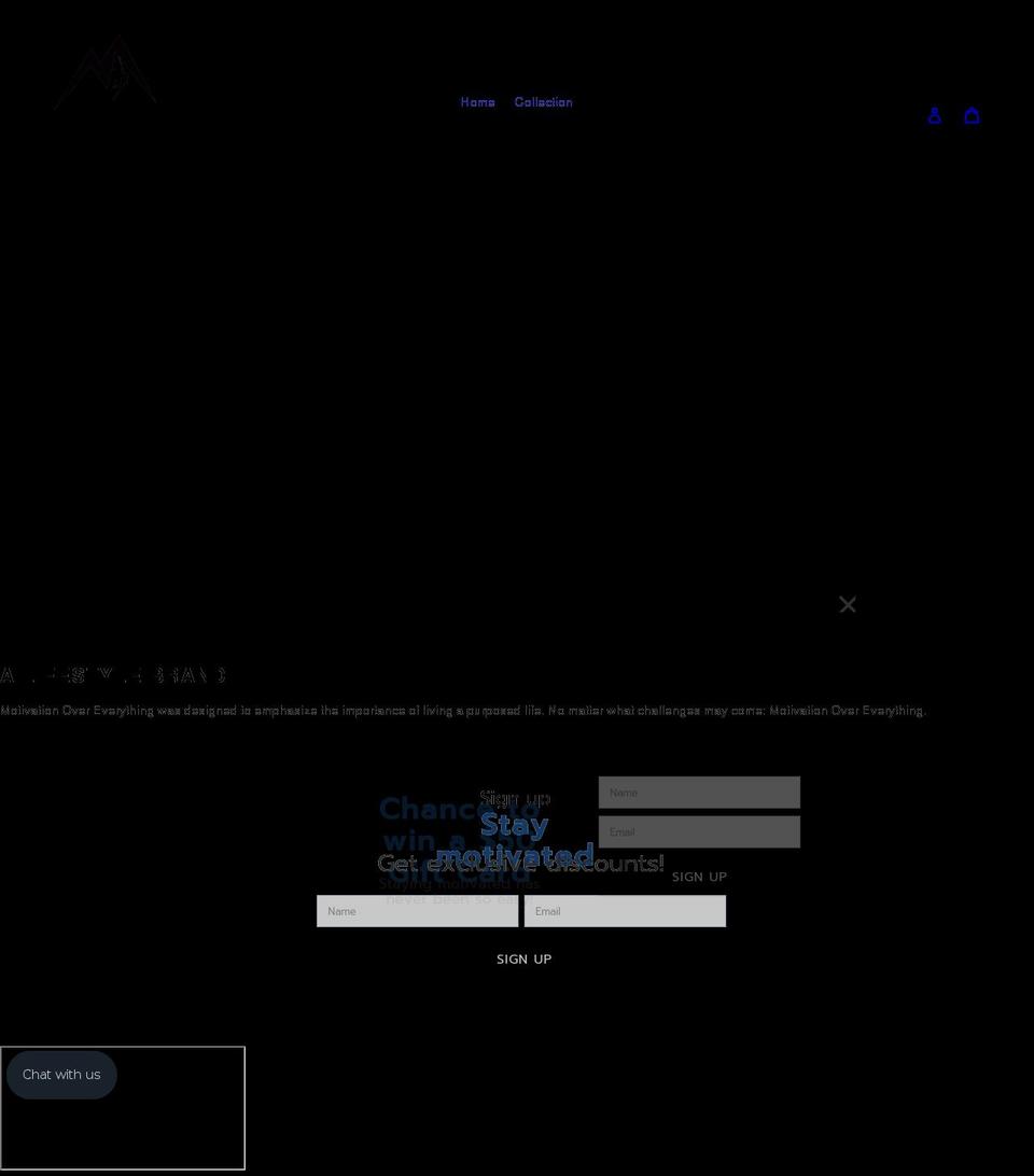 motivationovereverything.com shopify website screenshot