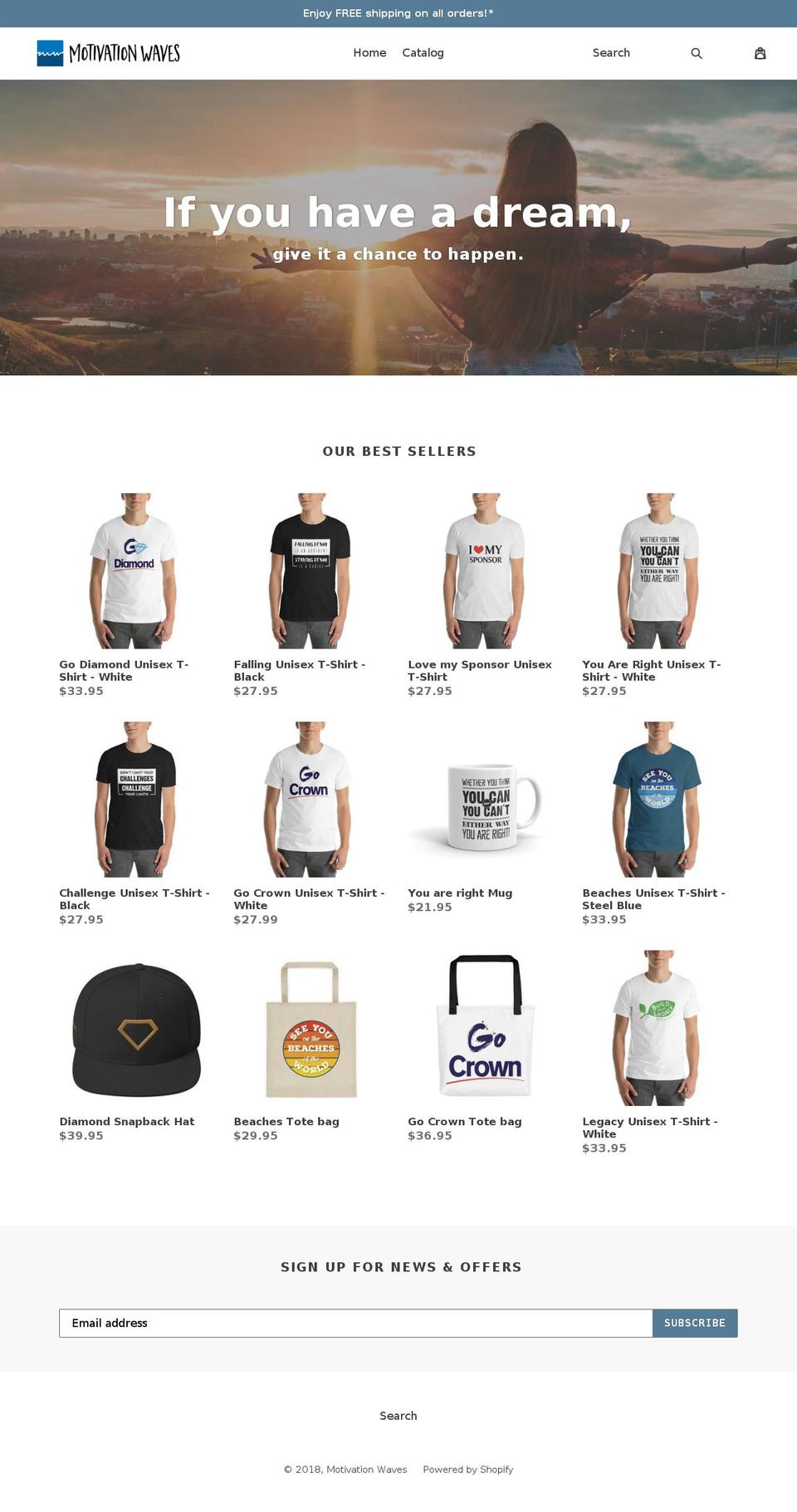 motivationwaves.com — Shopify storefront screenshot