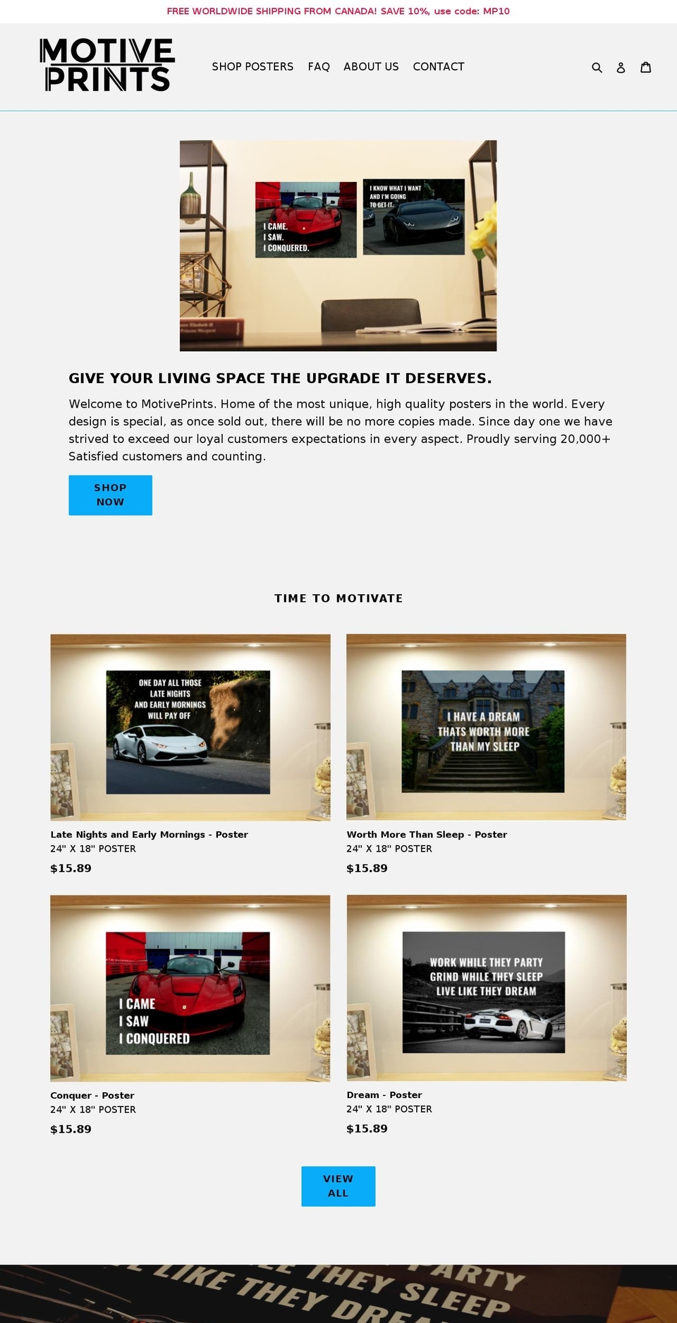 motiveprints.com shopify website screenshot
