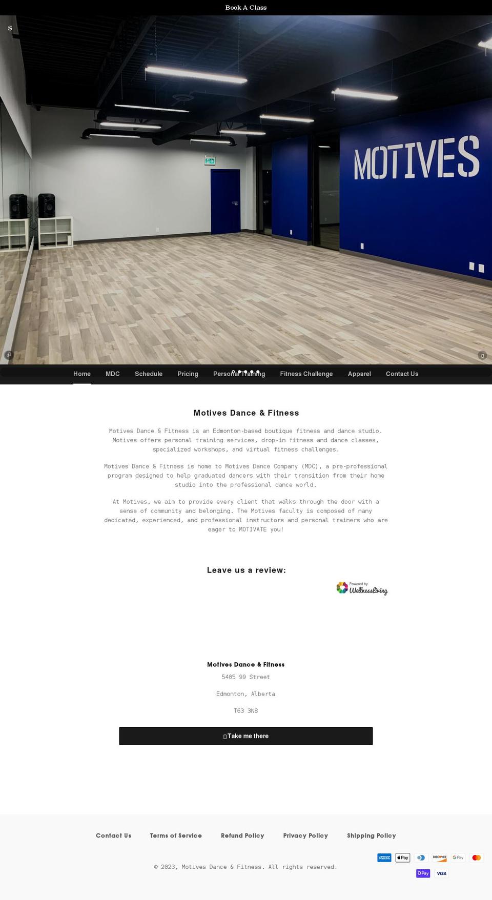 motivesdanceandfitness.com shopify website screenshot